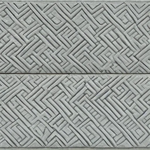 Prompt: serpentine maze, fine details, carved soapstone relief paneling white and pale blue