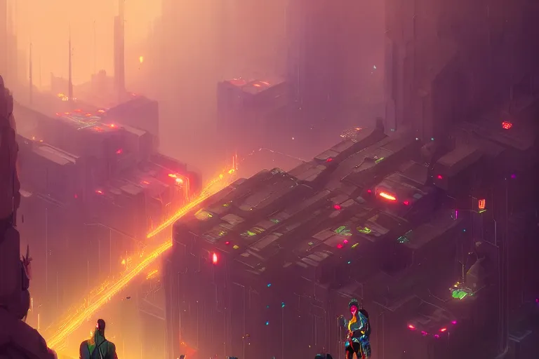 Prompt: crowded place, many people, gathering, people, cyberpunk, bionics, augments, lights, cables, colorful, vivid, imposing, epic, digital painting, artstation, concept art, by peter mohrbacher and wlop and rhads,
