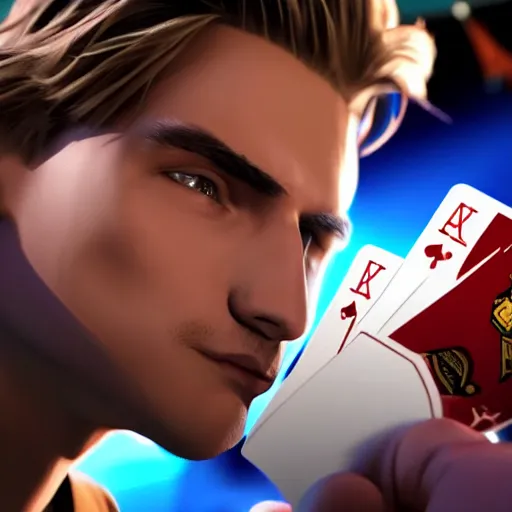 Image similar to a high quality photo of handsome gigachad XQC gambling, photorealism, 8k, artstation