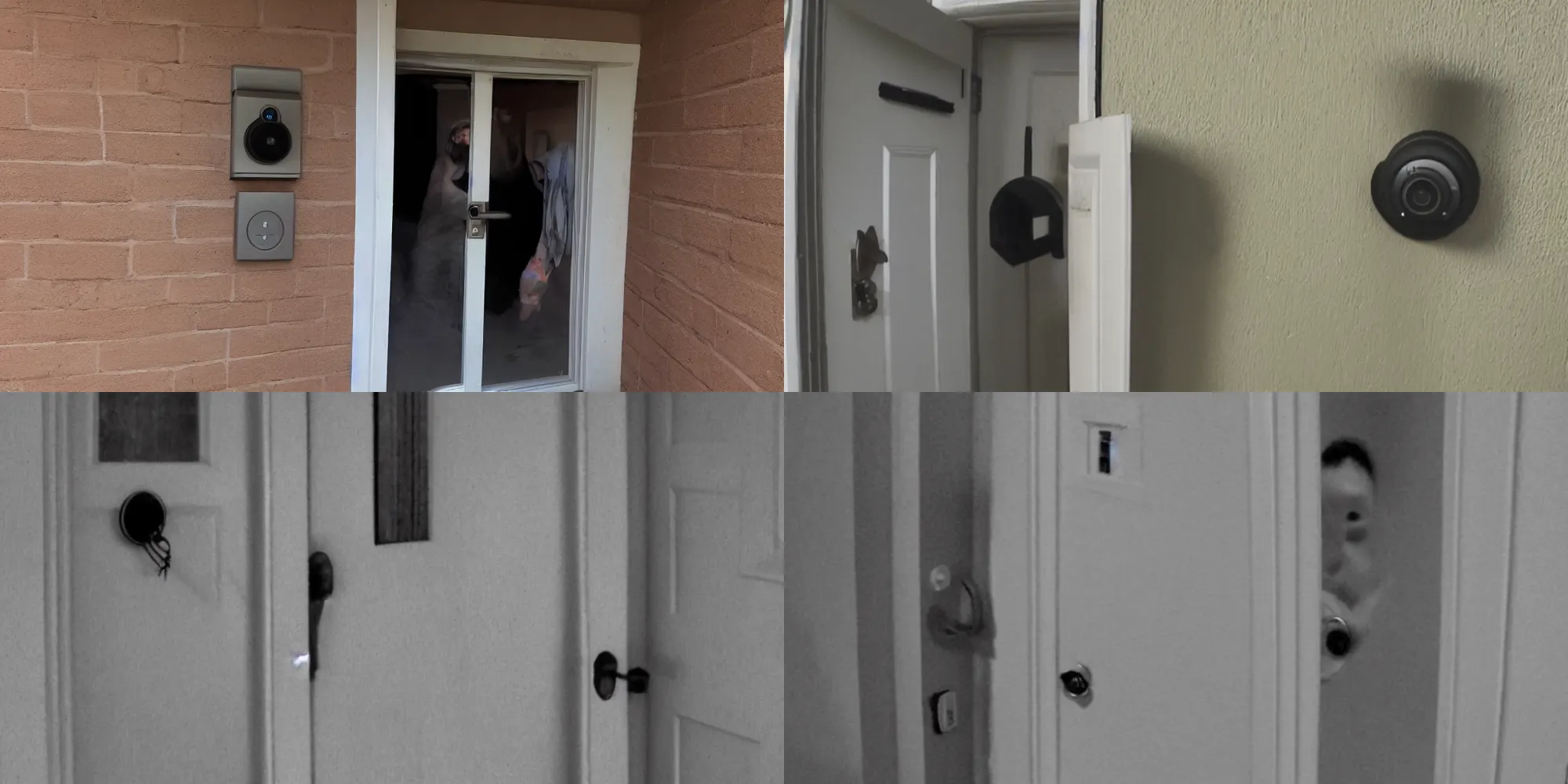 Prompt: doorbell cam footage of a demonic entity