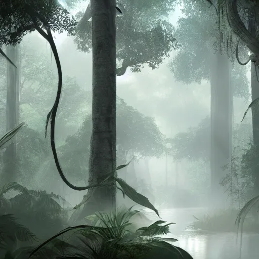 Image similar to Wild misty jungles, 8k, detailed, concept art, realistic, trending on artstation