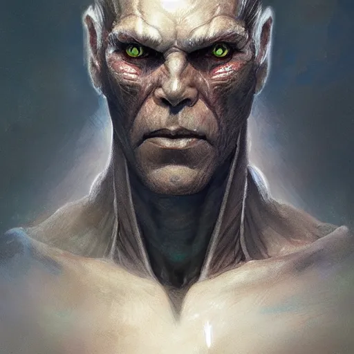 Prompt: portait of half zeus face half devil, glowing eyes, marvel comics, dark, intricate, highly detailed, smooth, artstation, digital illustration by ruan jia and mandy jurgens and artgerm and wayne barlowe and greg rutkowski and zdislav beksinski