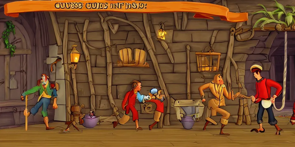 Image similar to the curse of monkey island screenshot