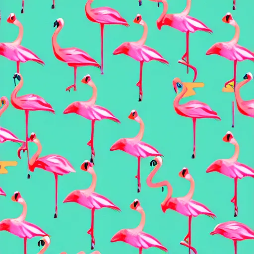 Image similar to a repeating pattern of flamingos