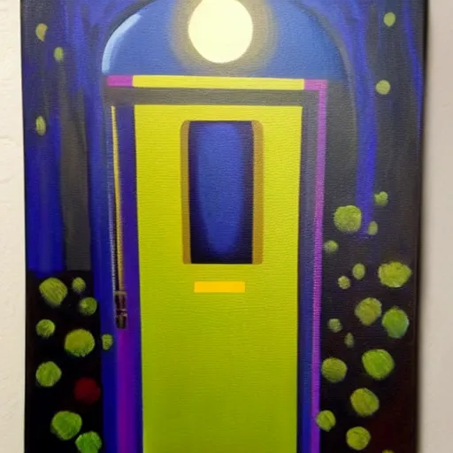 Image similar to just finished this acrylic painting. my best work yet i think : ) i call it'enter at your own risk'