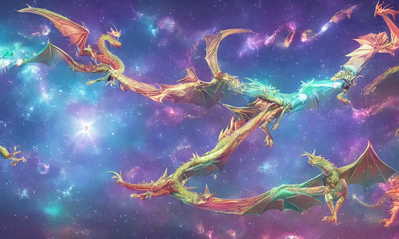 Image similar to summer, dragons ripping space, forested hills and interconnected high speed rails, digital art, 3 d illustration, transparent backround