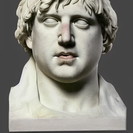 Image similar to boris johnson as a greek marble statue