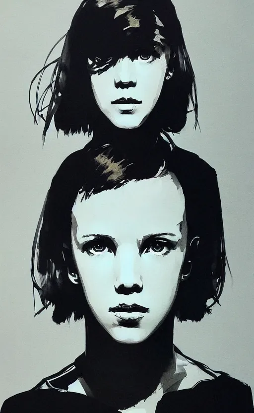 Image similar to Portrait of Millie Bobby Brown by Yoji Shinkawa