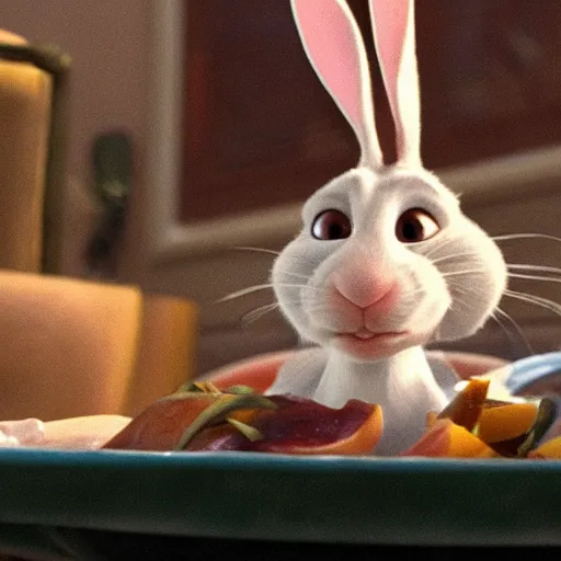 Prompt: a rabbit in the movie ratatouille