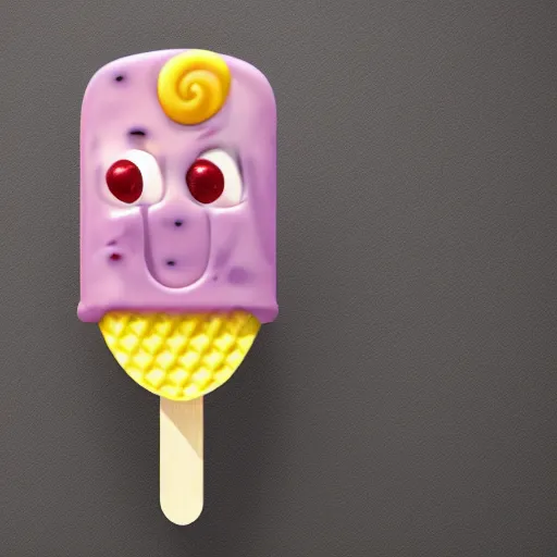 Prompt: ice cream popsicle shaped like captain kangaroo octane render