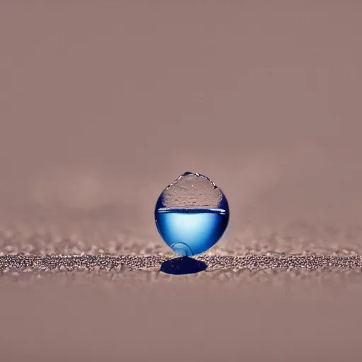Prompt: minimalist photo of a drop of water
