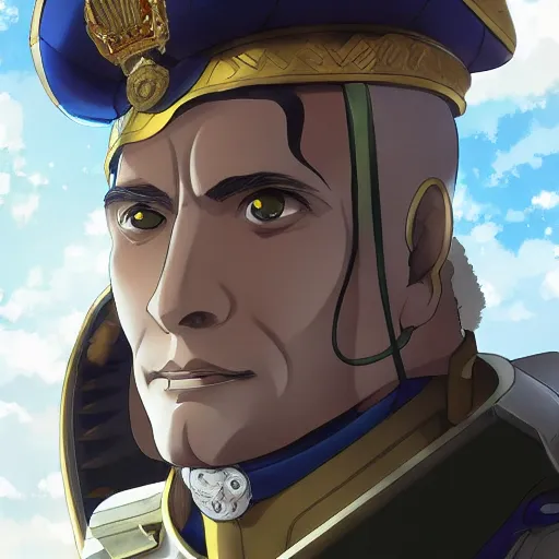 Image similar to portrait of colonel mael radec as a king, anime fantasy illustration by tomoyuki yamasaki, kyoto studio, madhouse, ufotable, trending on artstation