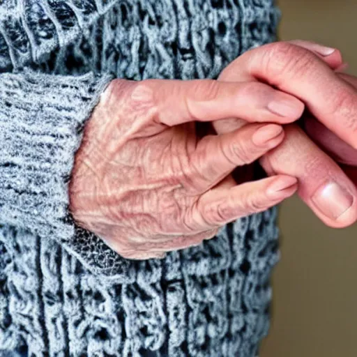 Image similar to photo of hand old womans with too many fingers