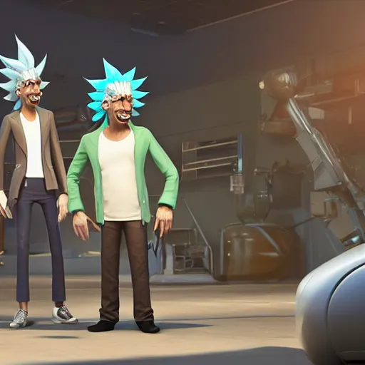 Image similar to rick sanchez created in unreal engine 5 meta humans, 4k, high detail, high-resolution photograph, professional photography, ultra-detail