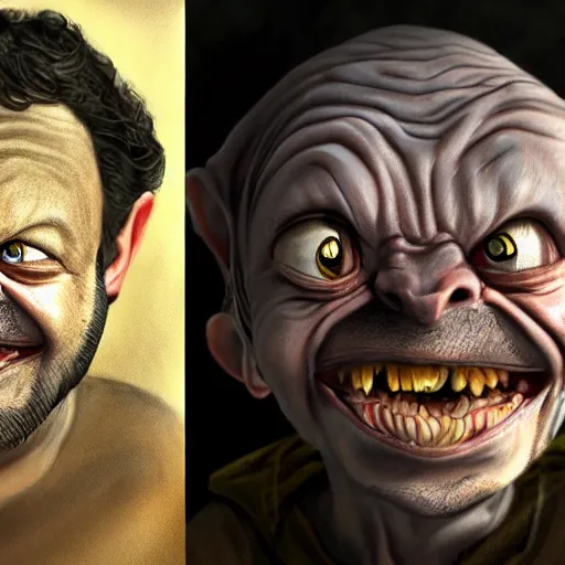 Prompt: matteo salvini as gollum from lord of the rings, artstation, highly detailed, digital art