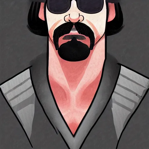 Image similar to An illustration of Dr Disrespect in the style of MeatCanyon, Face Portrait, hyper detailed, deviantart,