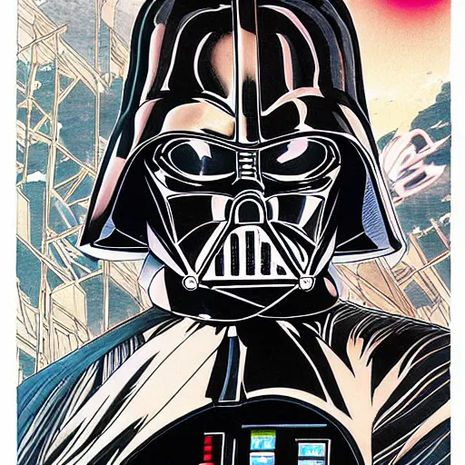 Image similar to darth vader by yukito kishiro