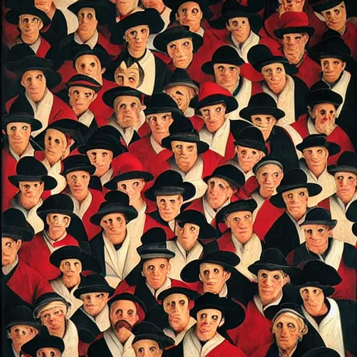 Image similar to where's wally? by caravaggio and martin handford