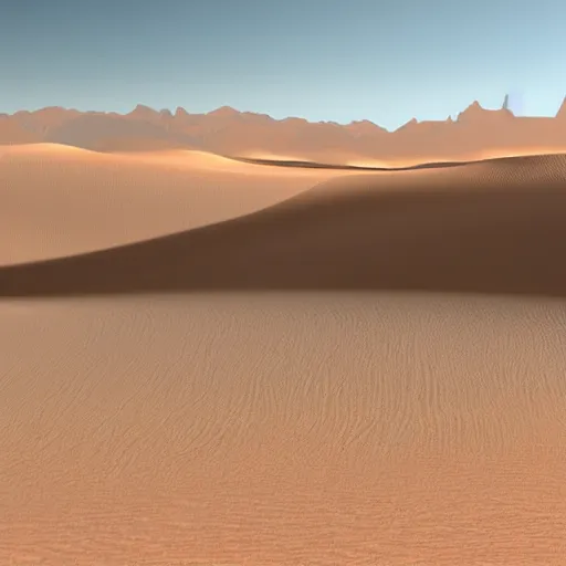 Prompt: a matte painting of desert dunes with blue outlines, trending on artstation