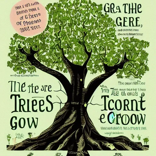 Image similar to the tree that grow books that contain different stories about all humans on the earth