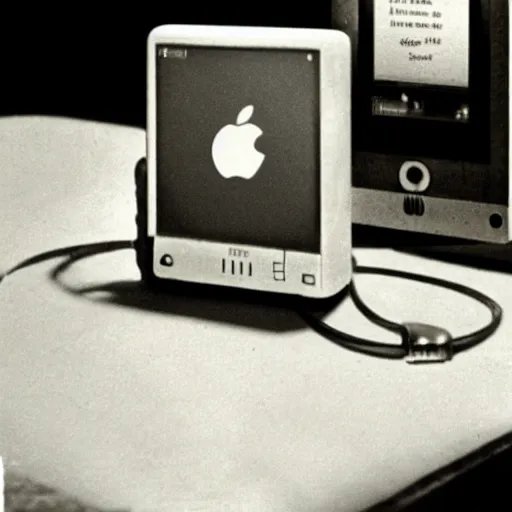 Prompt: product photo of an iPod from 1925, loosely cropped