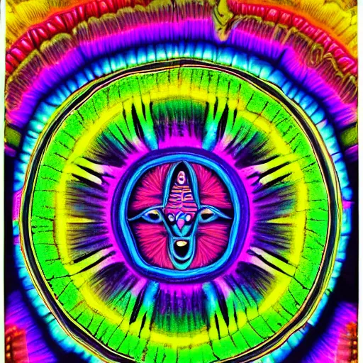 Image similar to flowing psychedelic trippy iridescent neon shamanic deity