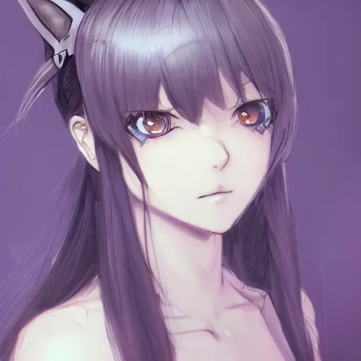 Prompt: A detailed frontal portrait sketch of a catgirl, By shirow masamune, WLOP, Avetetsuya Studios, colored sketch anime manga panel, trending on artstation, pixiv art, smooth, artgem, elegant, highly detailed, pixiv trending, anime inspired, by studio trigger, attractive character