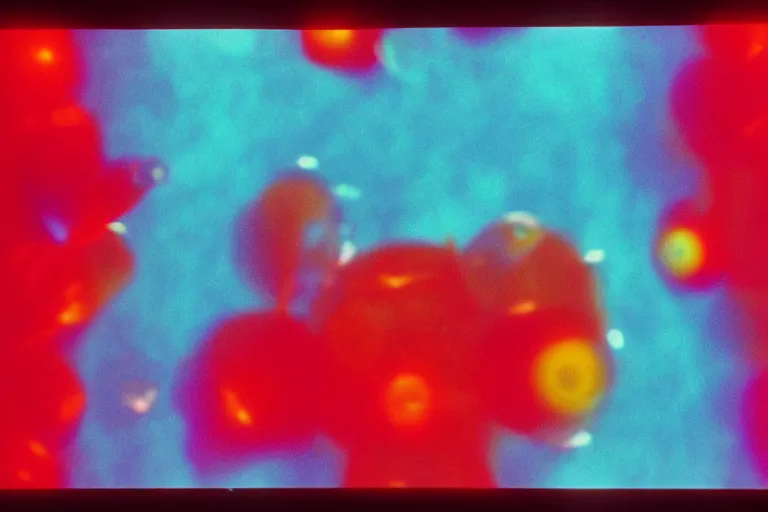 Prompt: 1 9 7 0 s found footage of an underwater space made up of a non - euclidean swimming pool portals with many entries and exits, neon color bleed, ektachrome photograph, volumetric lighting, cinematic eastman 5 3 8 4 film