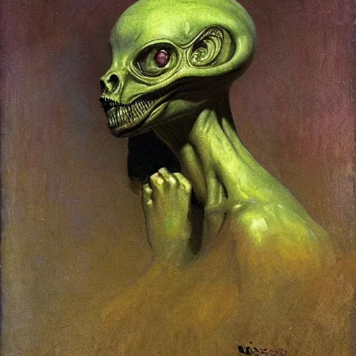 Image similar to alien by ilya repin