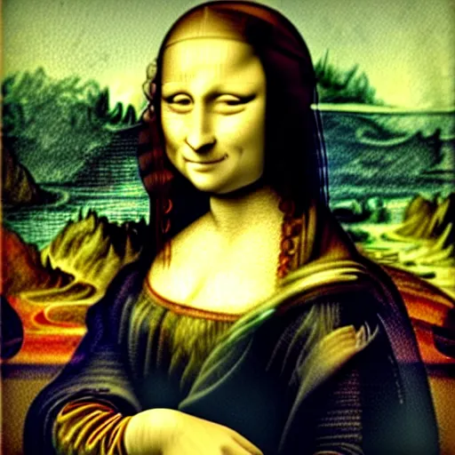 Image similar to the mona lisa painting by van gogh