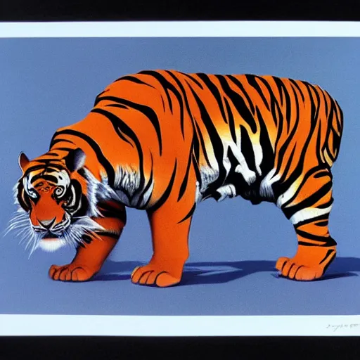 Image similar to [ origami tiger ] by syd mead