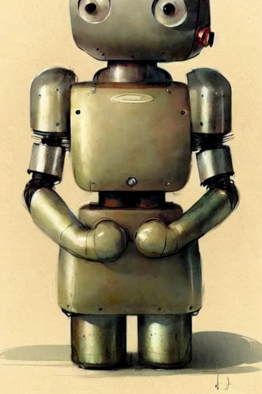 Image similar to (((((1950s flat robot art . muted colors.))))) by Jean-Baptiste Monge !!!!!!!!!!!!!!!!!!!!!!!!!!!