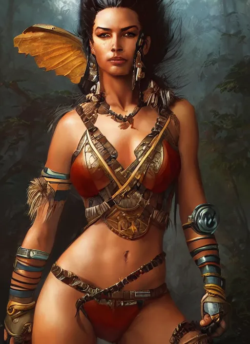 Prompt: A beautiful digital painting of an amazonian warrior, by Stanley Artgerm Lau, frank frazetta, Rossdraws, James Jean, gerald brom, Andrei Riabovitchev, Marc Simonetti, and Sakimichan, trending on artstation, SFW version