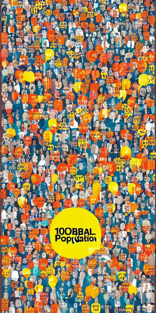 Image similar to poster, the global population reached 1 0 billion.