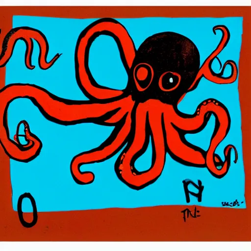 Image similar to octopus basquiat