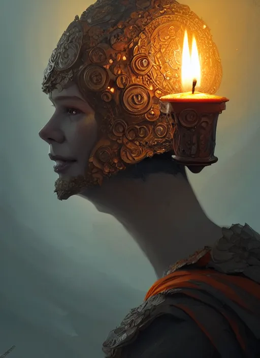 Image similar to portrait of carrot ironfoundersson, discworld, intricate, elegant, candle light, highly detailed, digital painting, artstation, concept art, smooth, sharp focus, illustration, art by wlop, mars ravelo and greg rutkowski