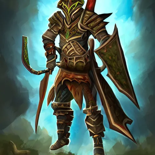 Prompt: a realistic portrait of a runescape warrior wearing a draconic armor, very detailed, digital illustration, conceptual art
