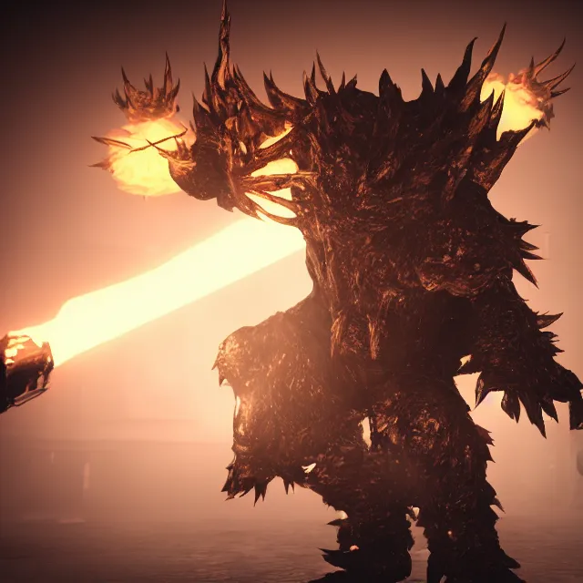 Prompt: sans undertale monster reimagined as a boss in dark souls, dark cinematic, volumetric, realistic, cinematic lighting, ray tracing, unreal engine 5, unreal engine render, octane render, hyper realistic, photo, 8 k