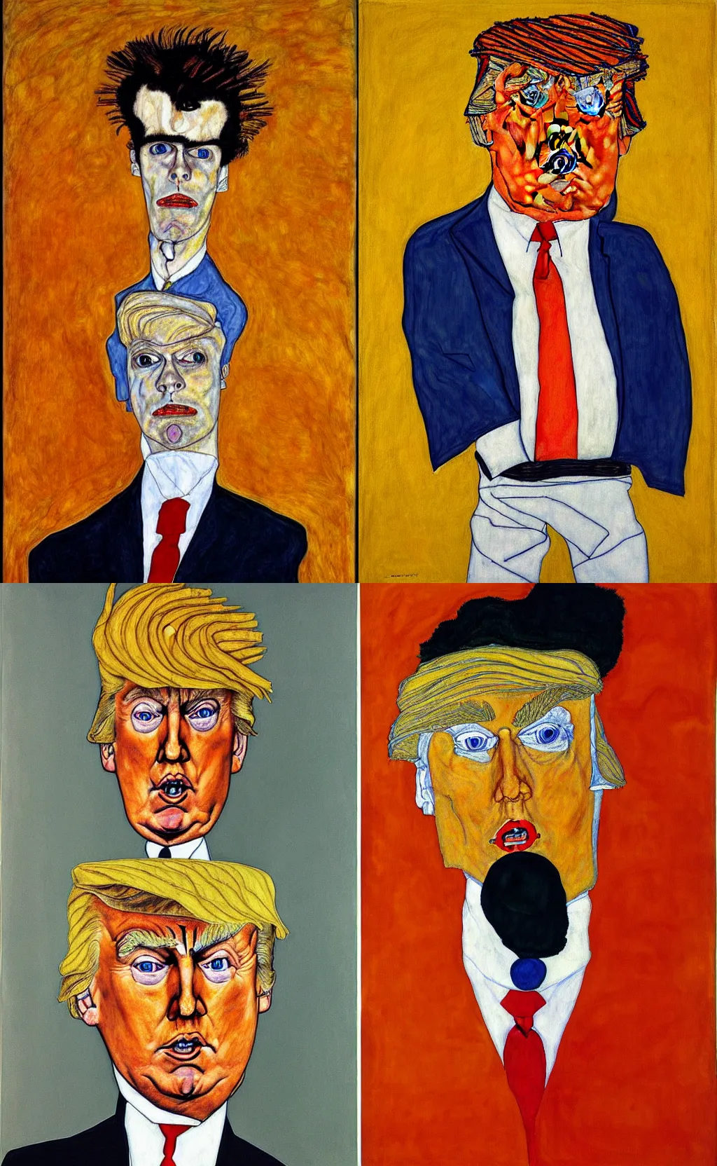 Prompt: donald trump by egon schiele