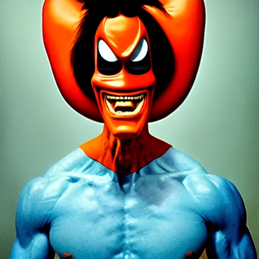 Prompt: uhd photorealisitc candid photo of freakazoid. hyperdetailed, accurate, studio lighting. correct face. glowing. powering up. photo by annie leibowitz and steve mccurry