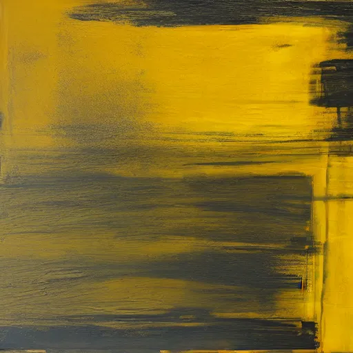 Prompt: an abstract yellow painting of mellowness