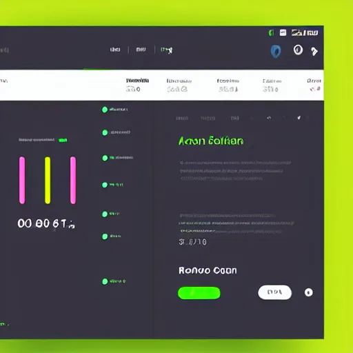 Image similar to a modern ui screenshot dark mode neon colors dark background trending on dribbble