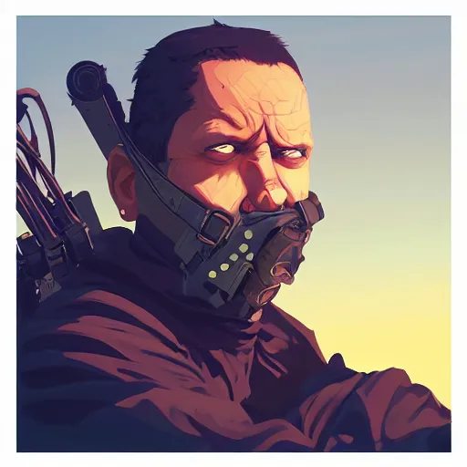 Image similar to face icon stylized minimalist mad max : fury road, loftis, cory behance hd by jesper ejsing, by rhads, makoto shinkai and lois van baarle, ilya kuvshinov, rossdraws global illumination