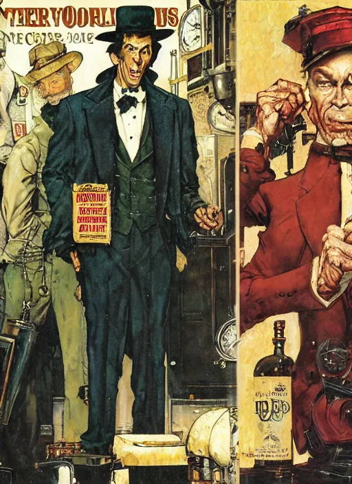 Prompt: full body and head portrait of mr hyde league of extraordinary gentlemen, painted by norman rockwell and phil hale and greg staples and tom lovell and frank schoonover and jack kirby