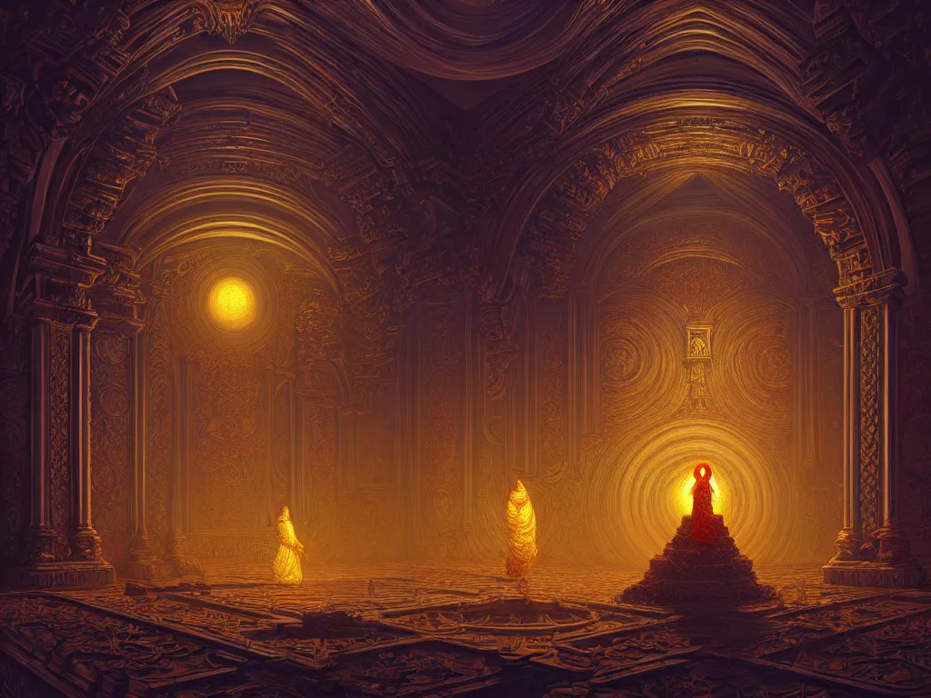 Image similar to Photorealistic Heavenly palace in the style of Michael Whelan and Gustave Dore. Hyperdetailed photorealism, 108 megapixels, amazing depth, glowing rich colors, powerful imagery, psychedelic Overtones, 3D finalrender, 3d shading, cinematic lighting, artstation concept art