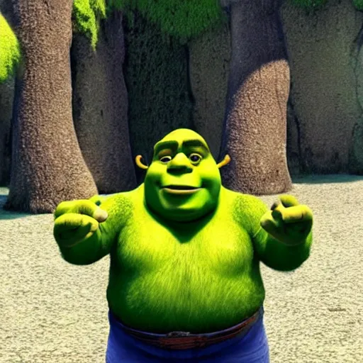 Image similar to shrek accidentally takeing a selfi