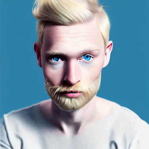 Image similar to A portrait of a british man, digital painting man with short blond hair and a short beard, blue eyes, pale skin, English heritage, digital art, head shot, 8k