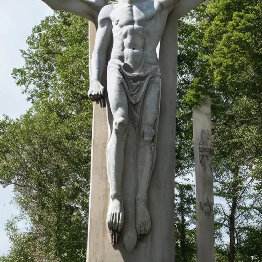 Image similar to giant concrete statue of Christ on a cross