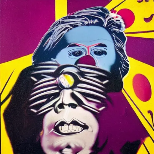 Image similar to Cosmically Terrified by Andy Warhol and Gerald Brom