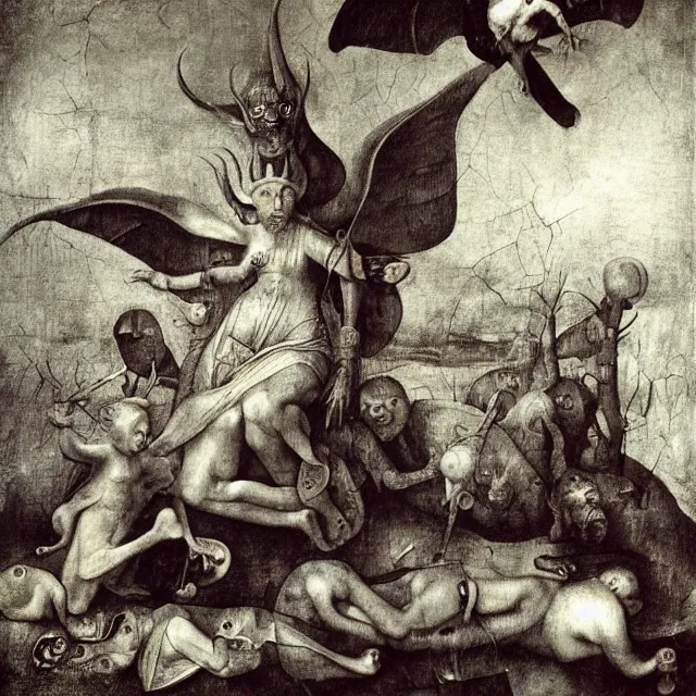 Image similar to full color hd photo of satan, octane render 4 k, by hieronymus bosch, joel peter witkin, annie liebovitz. gustave dore,